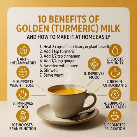 10 Benefits of Golden (Turmeric) Milk and How to Make It at Home Easily
